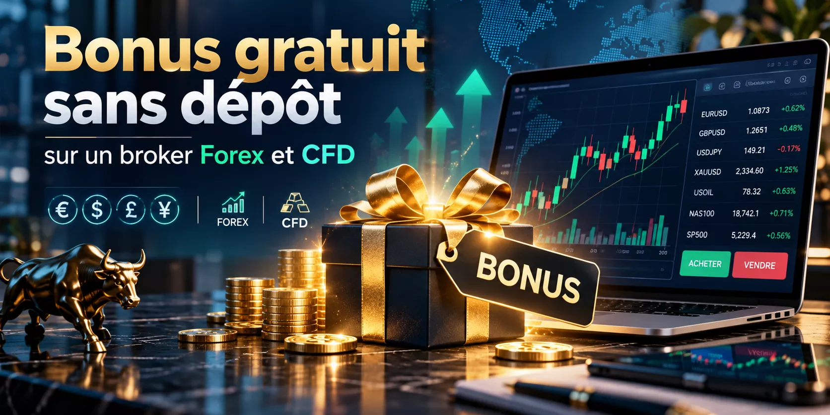 Site de trading proposant un bonus sans dépôt